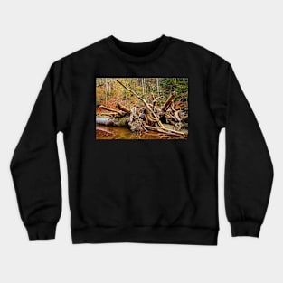 Drift wood in a river Crewneck Sweatshirt